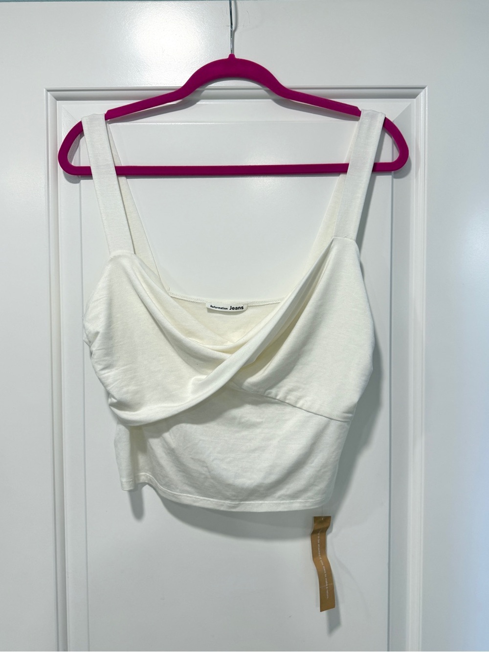 Reformation Ivory Draped Anine Top